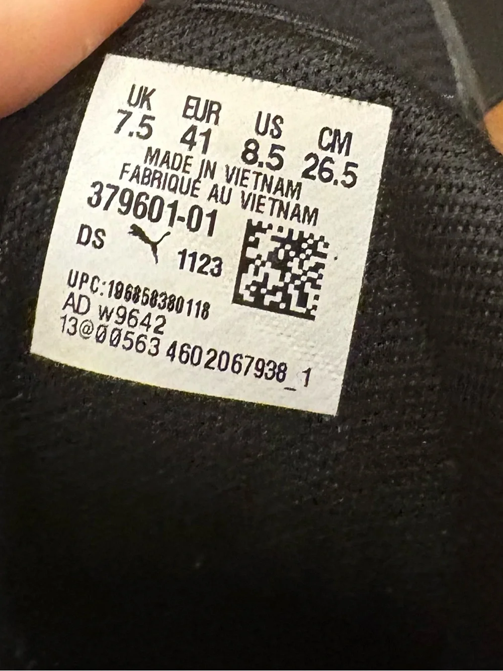 Puma Black Mesh Athletic Sneakers with Ref Logo